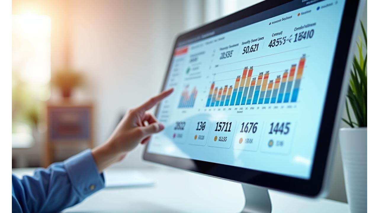 Ekran digitalnog panela sa graficima i brojkama, prikazujući napredak u energiji, snu i fizičkoj aktivnosti.